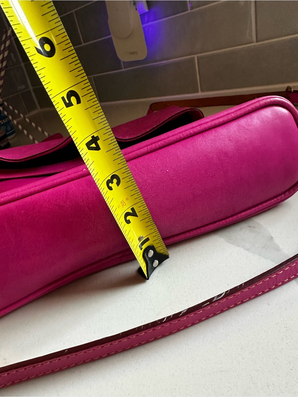 Women's Dooney &Bourke Hot Pink Leather Fold-Over Cross Body bag - Picture 13 of 14